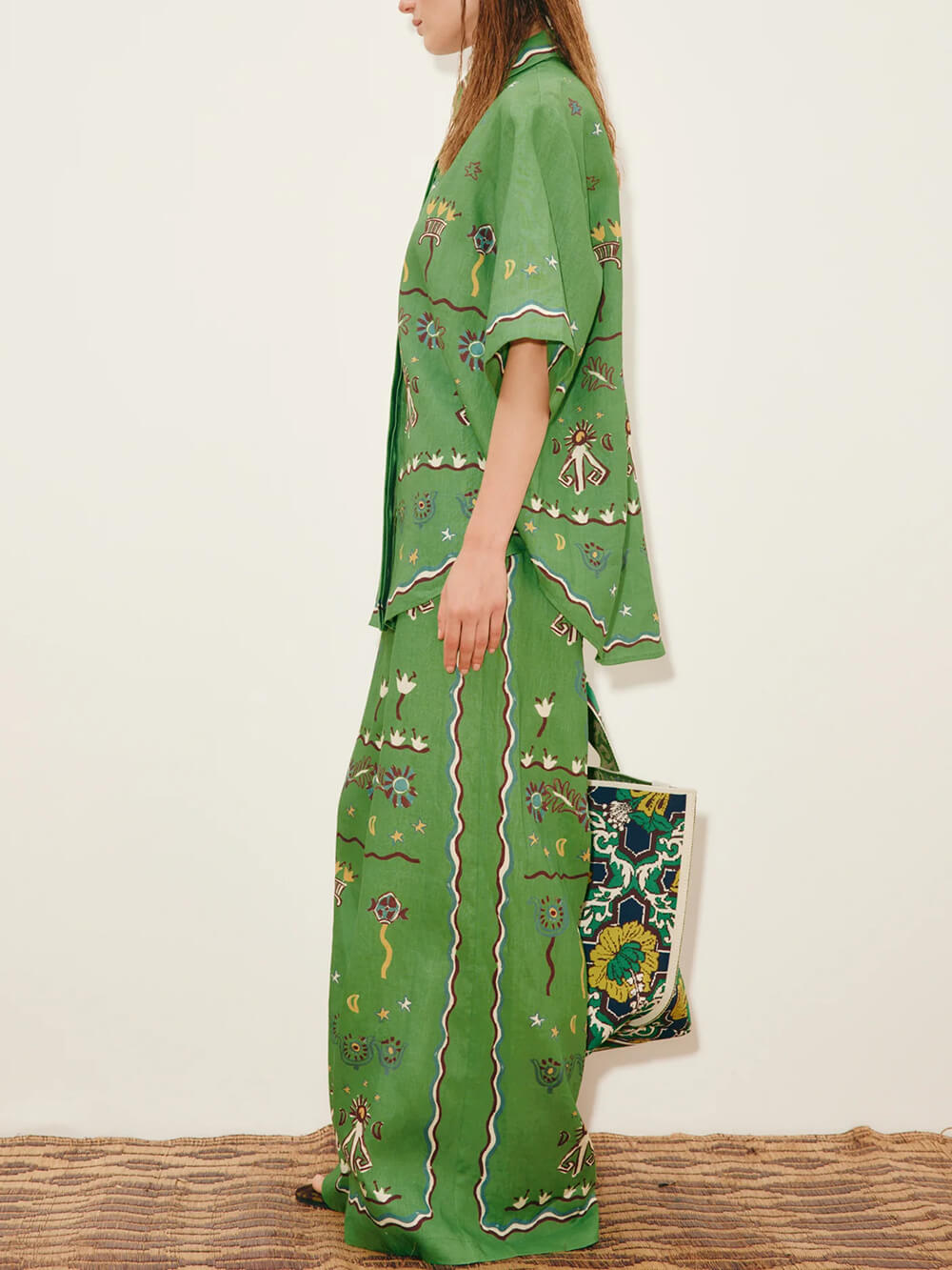 Unique Casual Sun Dancer Print Loose Button-Down Shirt