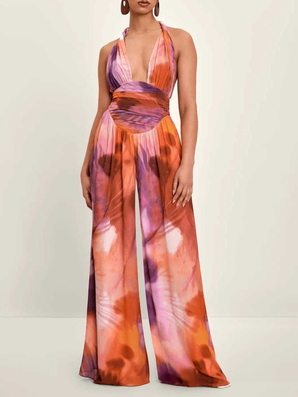 Unique Tie-Dye Versatile Suspender Jumpsuit Multi