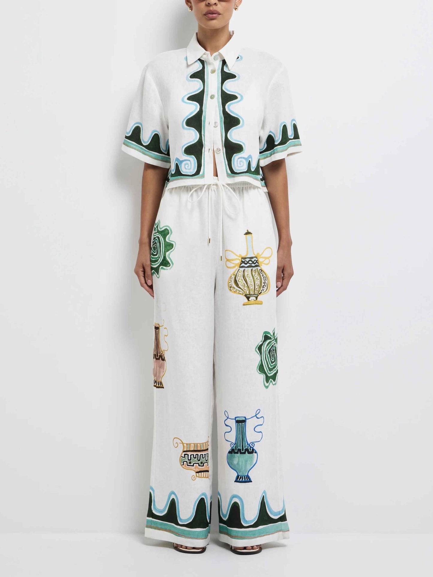 Exquisite Abstract Print Short Shirt