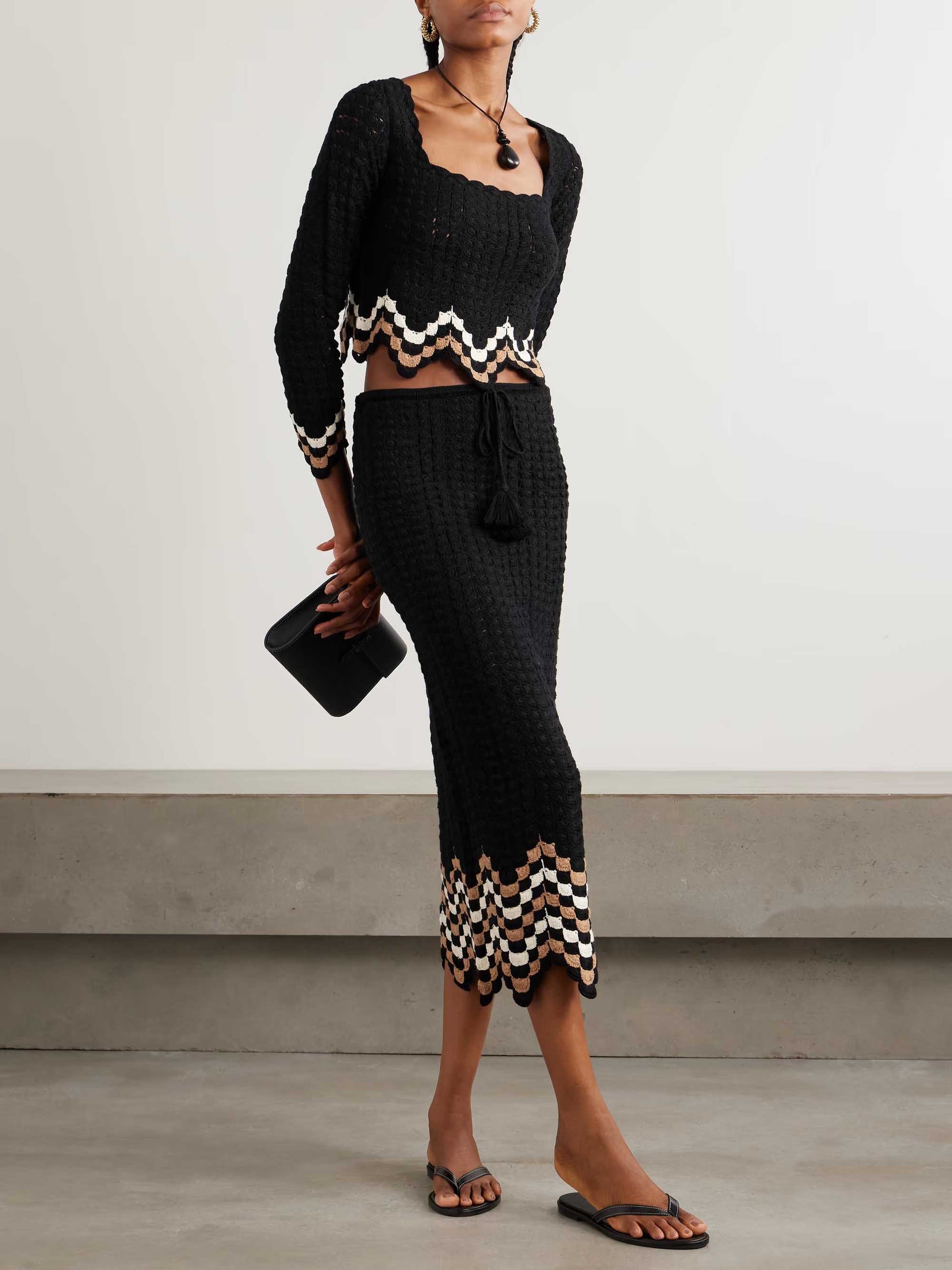 Exquisite Crochet Scalloped Midi Skirt