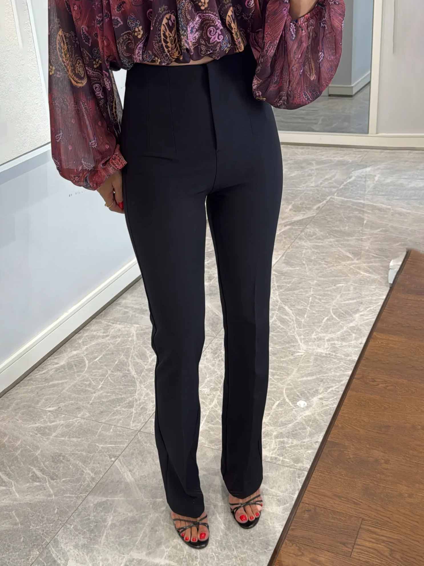 Versatile Skinny Pencil Pants Black
