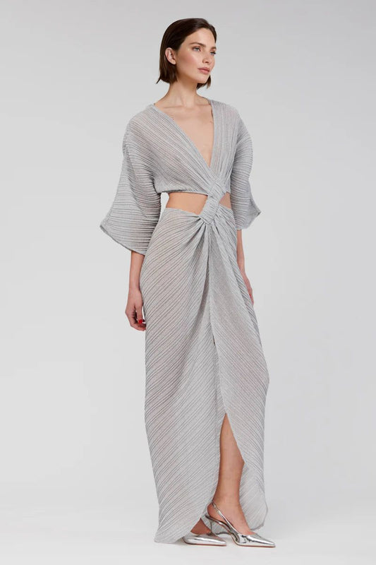 Sexy Twist-Front Cut-Out Maxi Dress