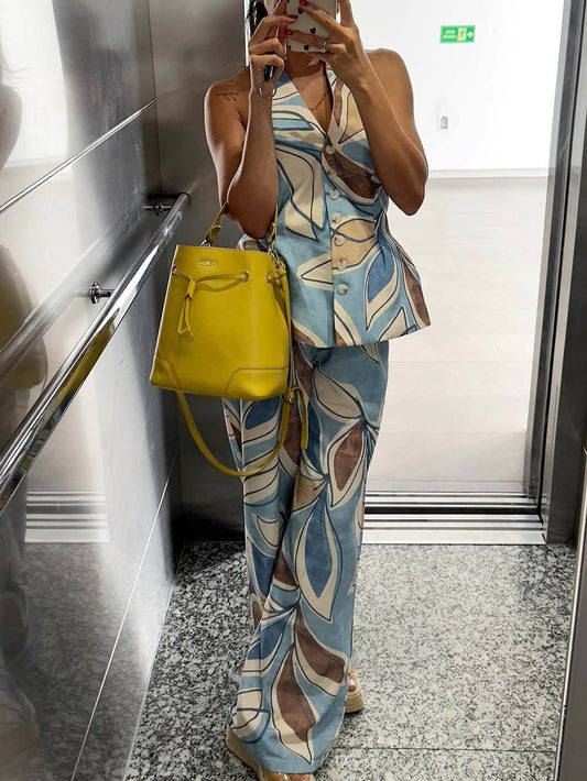 Fashion Backless Printed Sleeveless Tank Top