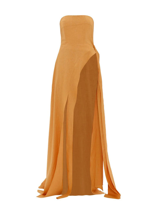 Elegant Off-the-shoulder Draped Irregular Long Top