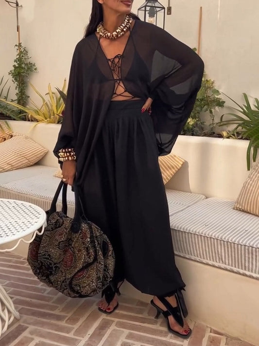 Elegant Flowing High-Waist Harem Pants