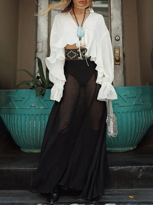 Summer Light Tie Cape Shirt
