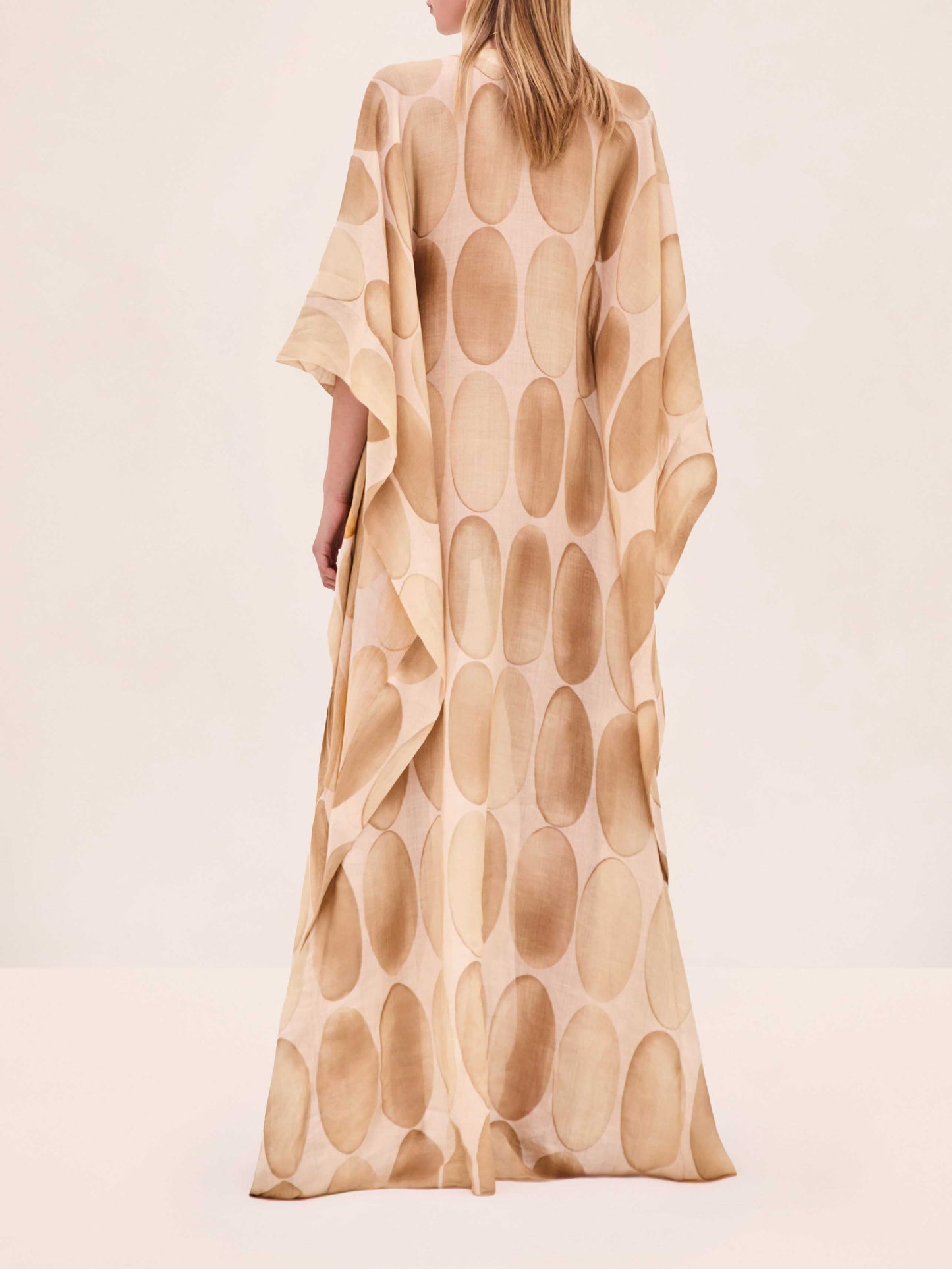 Exquisite Geometric Print Loose Batwing Kaftan Dress