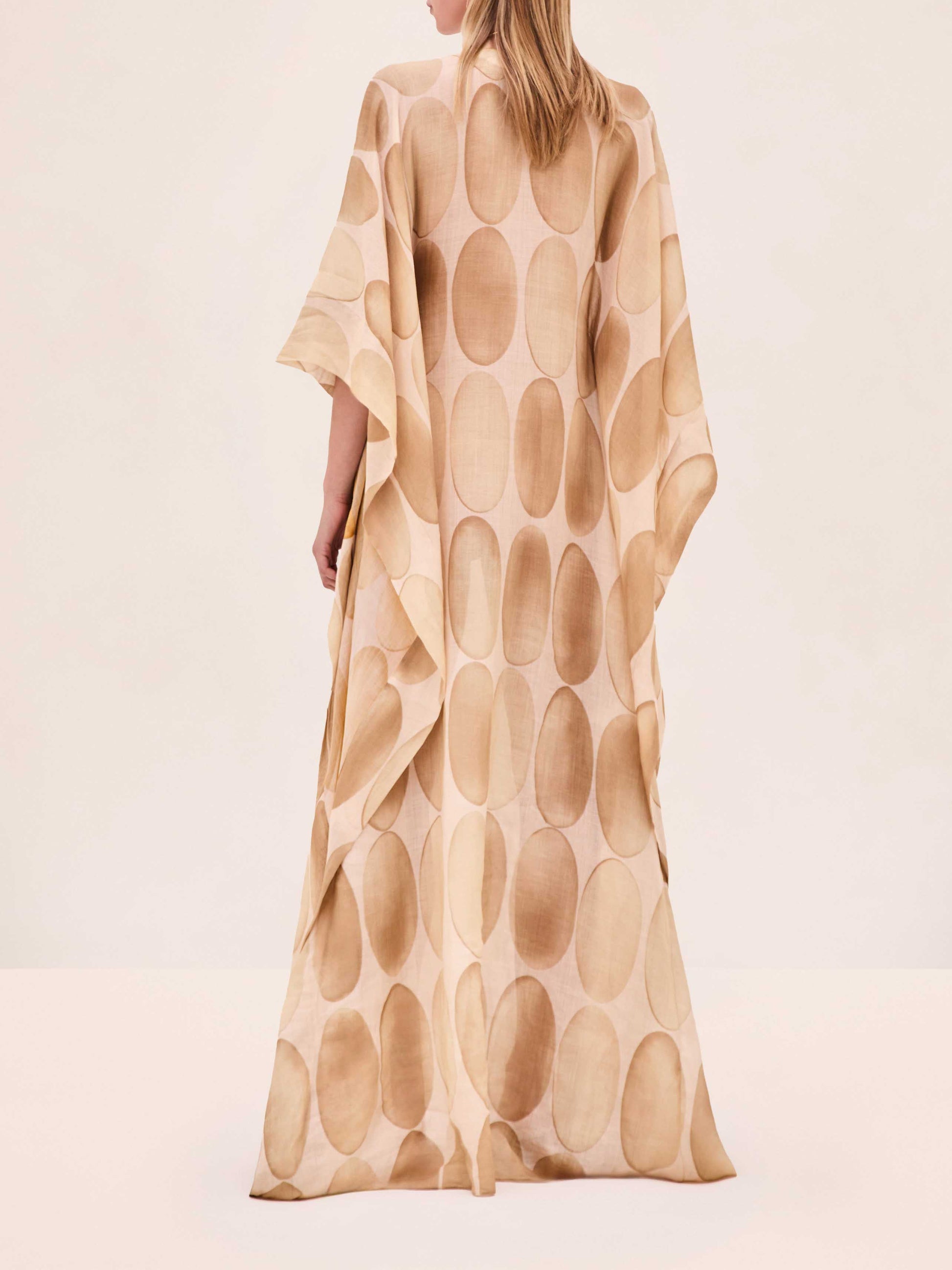 Exquisite Geometric Print Loose Batwing Kaftan Dress