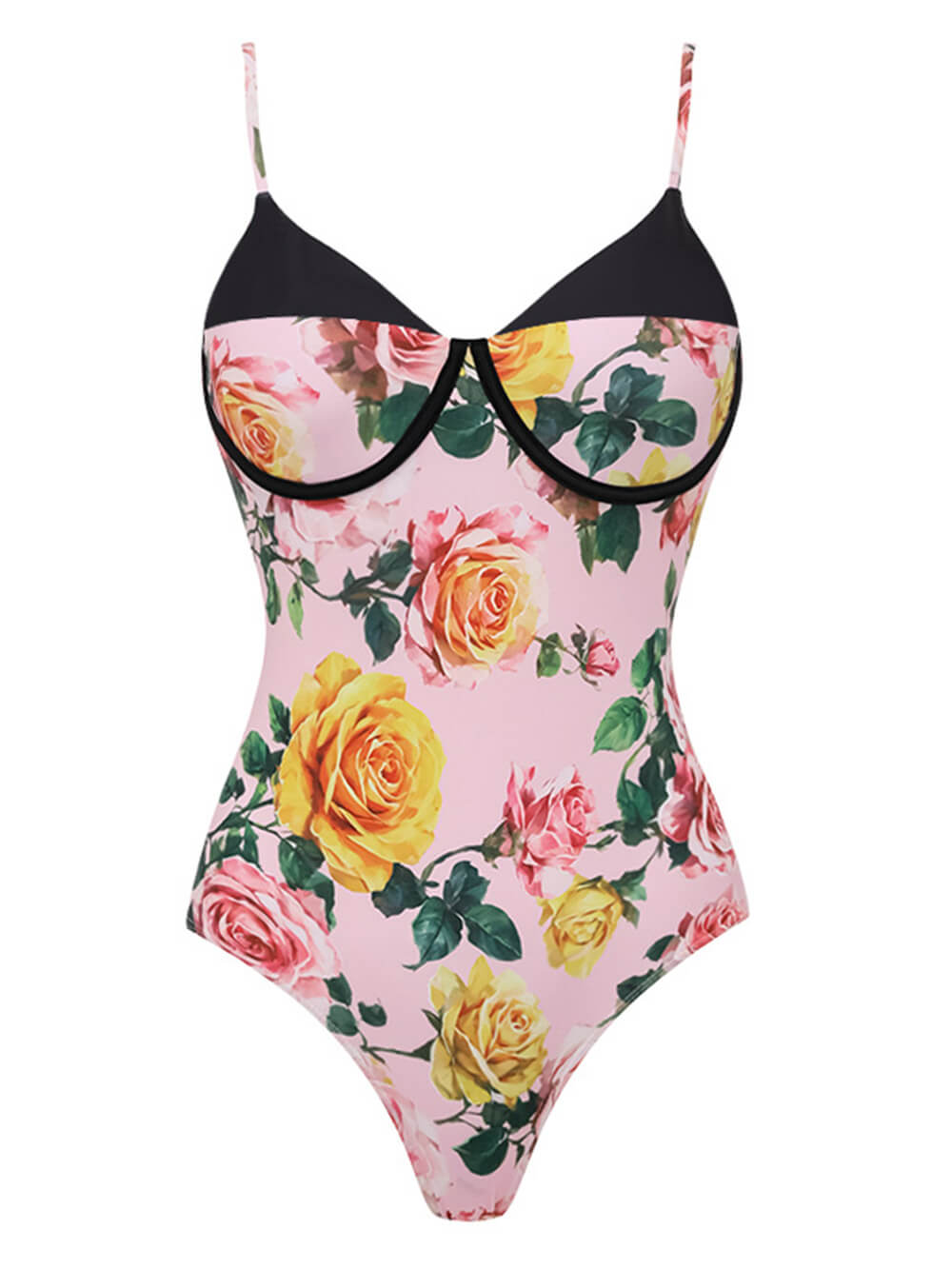 Exquisite Printed Spaghetti Strap Structured One-Piece Swimsuit