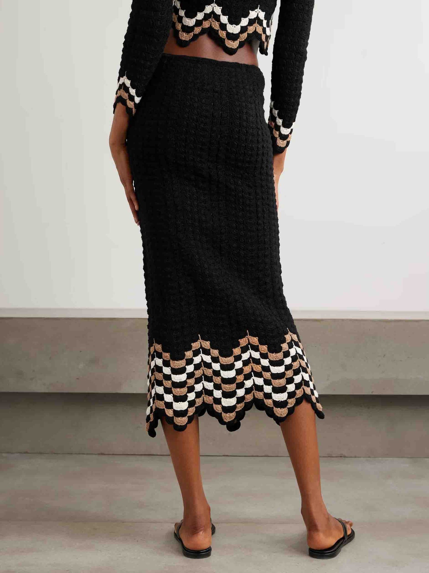 Exquisite Crochet Scalloped Midi Skirt