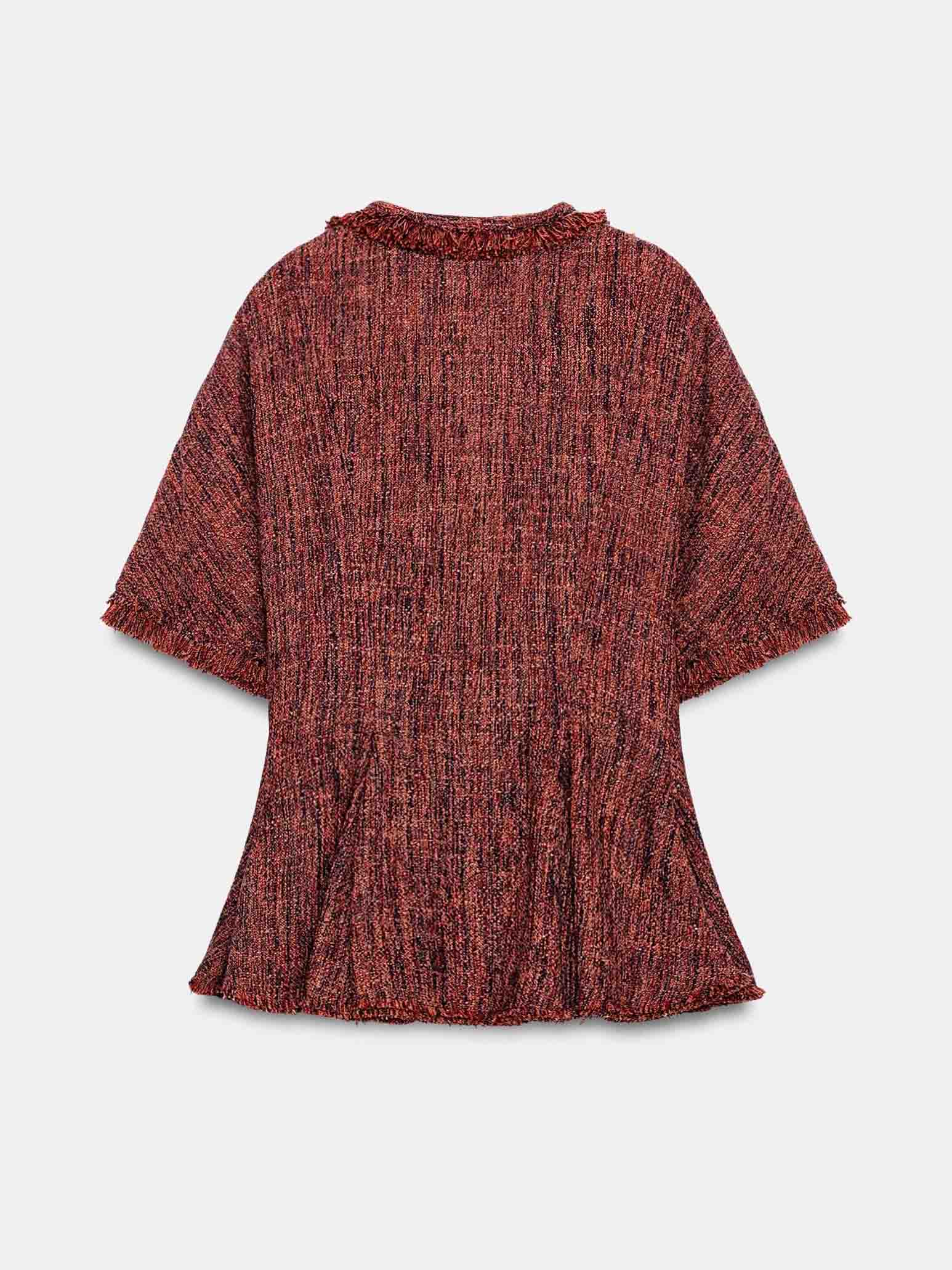 Tweed Peplum Top & Black Shorts Two-Piece Set