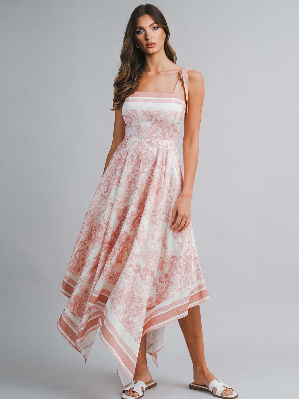 Glamorous Paisley Print Vacation Maxi Dress Pink