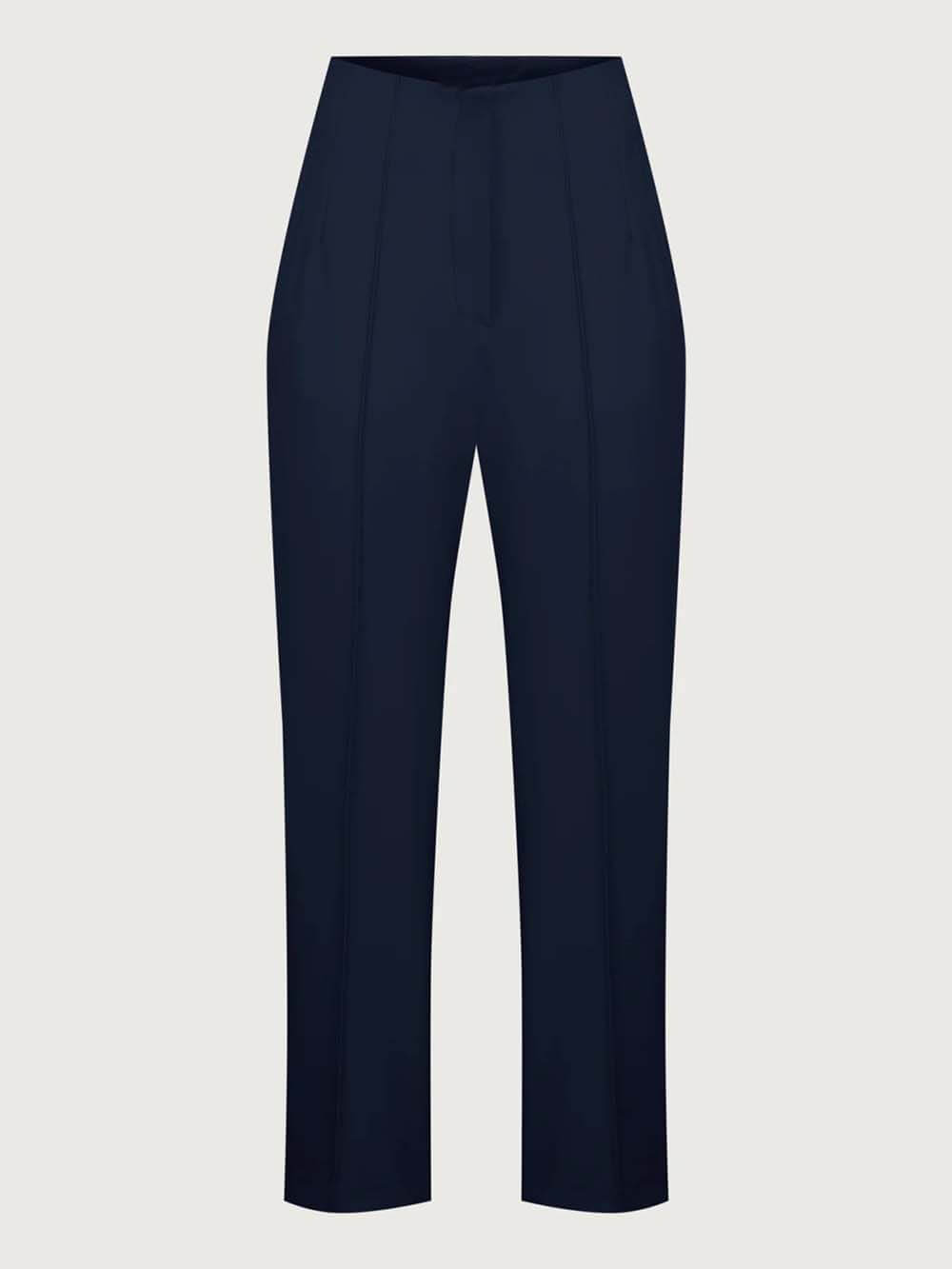 Fashionable High Waist Pocketed Straight Leg Pencil Pants