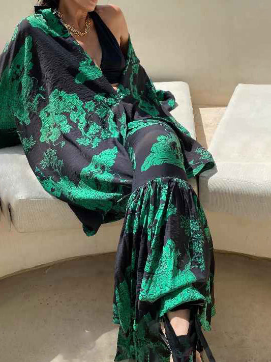 Exquisite Abstract Print Long Shirt