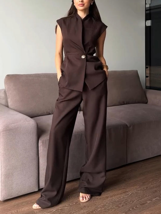 Elegant Wide-Leg High-Waisted Pants