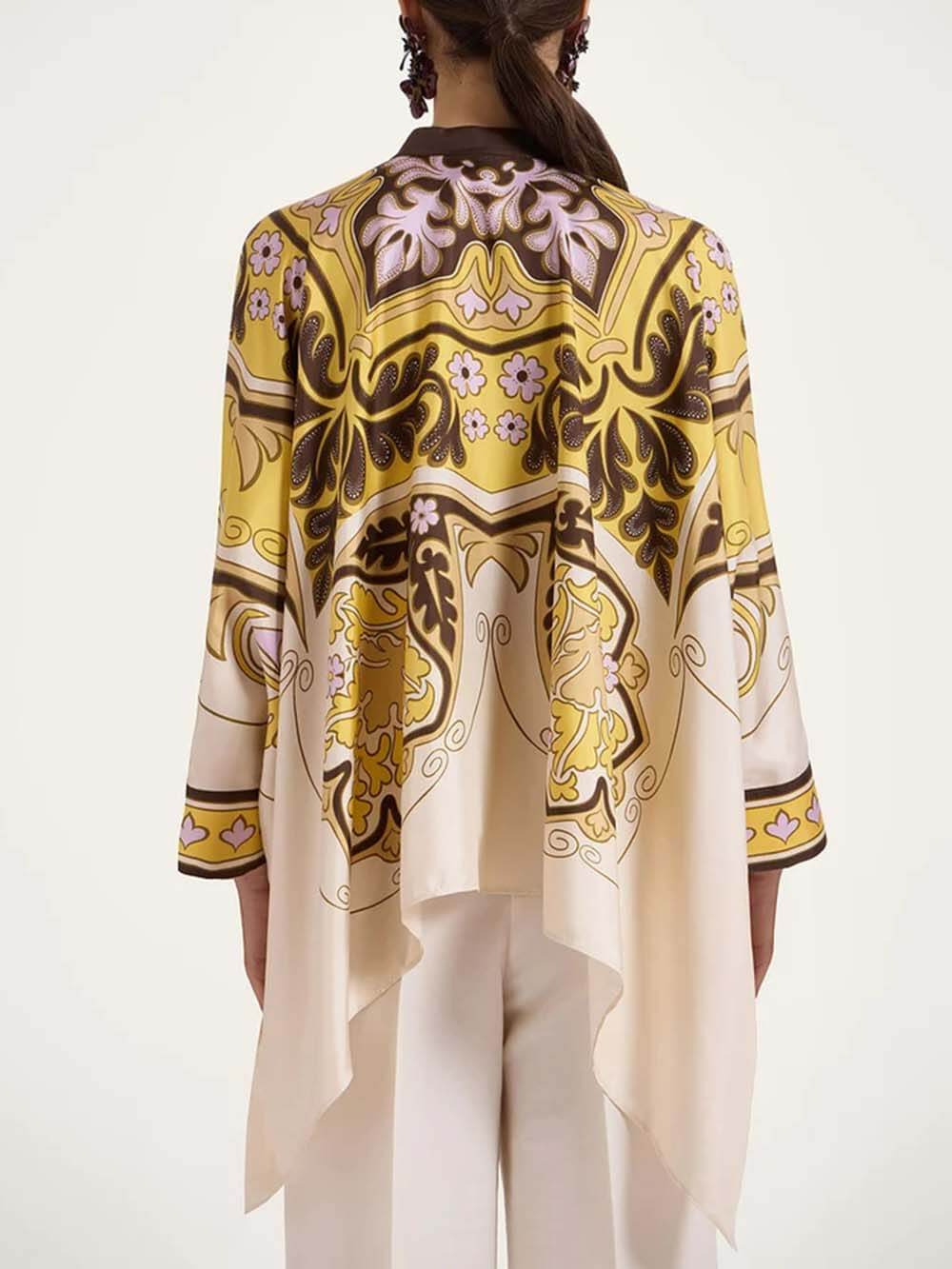 Unique Print Elastic Waist Loose-Fit Pocket Wide-Leg Pants