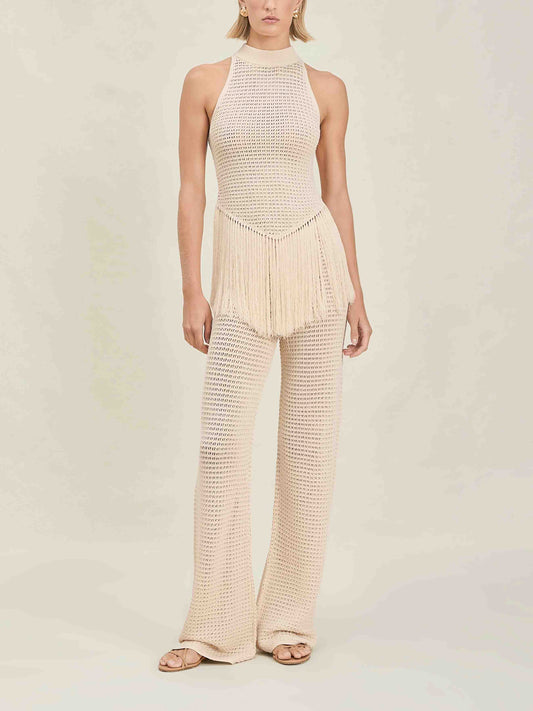 Exquisite Knit Elastic Waistband Pants