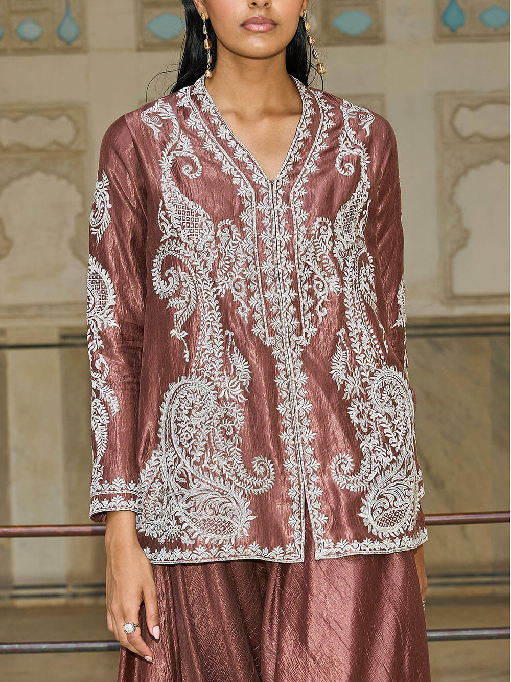 Unique Paisley Pattern Loose Pleated Harem Wide-Leg Pants
