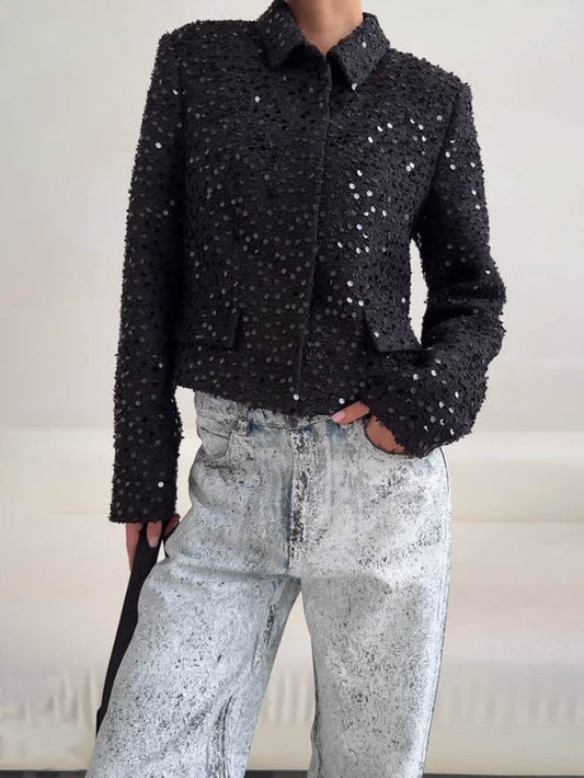 Retro Pocket Wide-Leg Denim Jeans