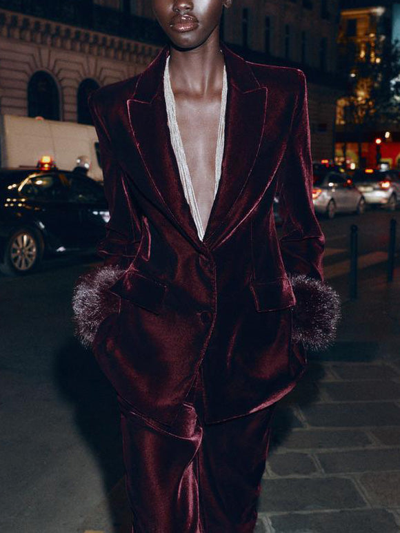 Elegant Tailored Blazer Red Blazer