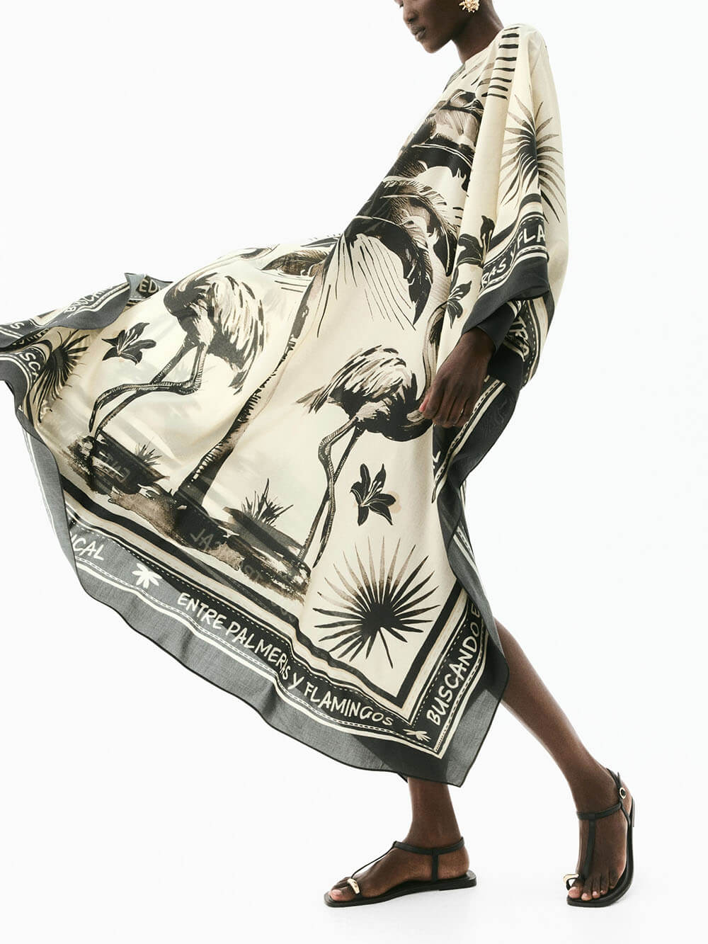 Casual Slit Oversized Silhouette Dress Light Beige One Size