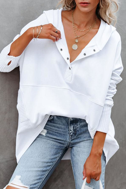 Get Going Cotton Pocket Hoodie Top - 8 Colors White