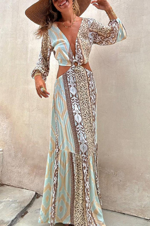 Silvana Printed Backless Maxi Dress