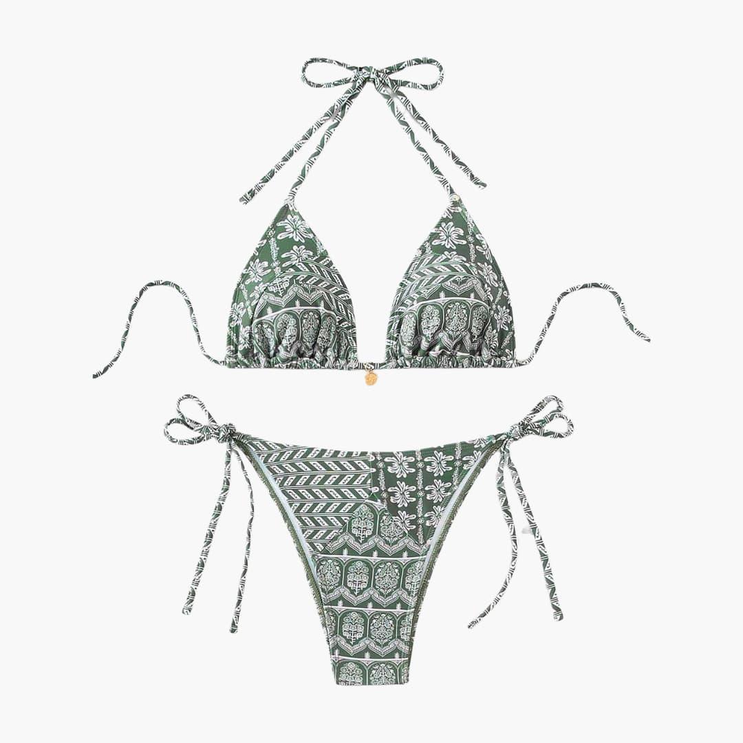 Boho Bikini Set for Women - Adjustable Triangle Tie Swimsuit