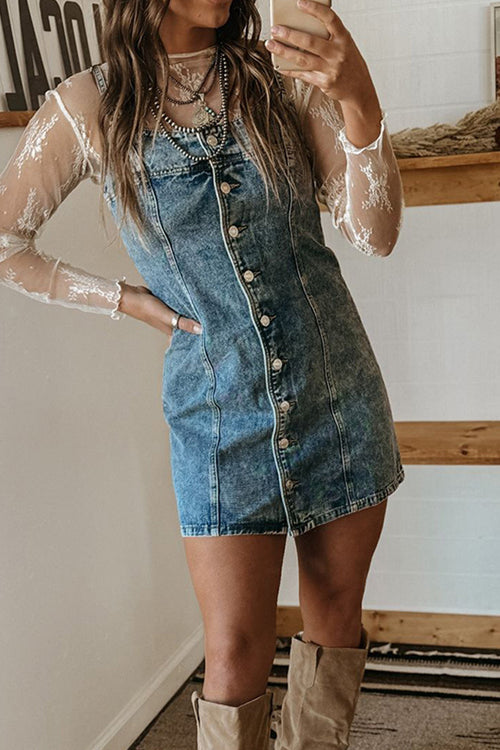 Uniquely Darling Medium Wash Denim Mini Dress - 2 Colors