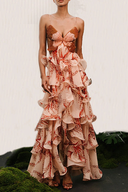 Let There Be Romance Butterfly Print Maxi Dress