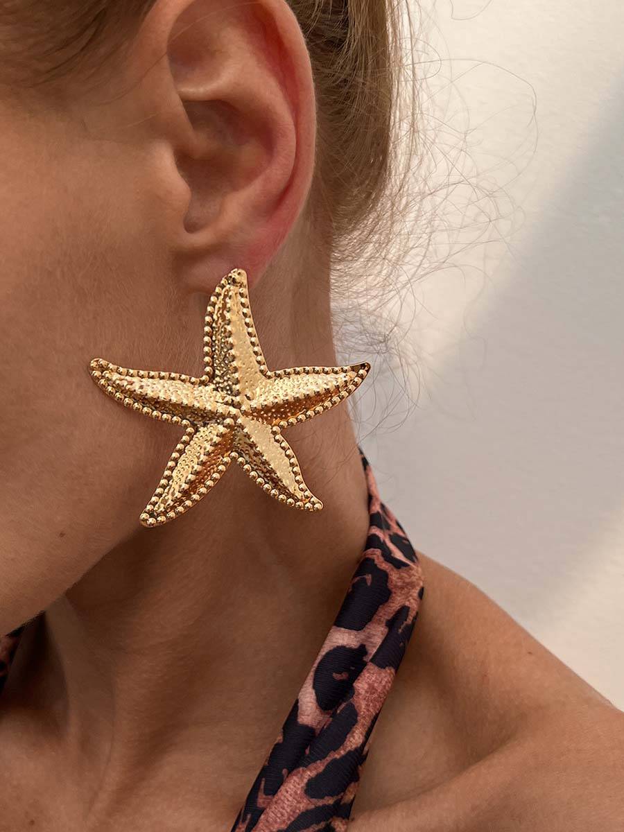Starfish Element Earrings Gold F