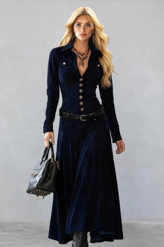 Vintage Velvet Maxi Dress