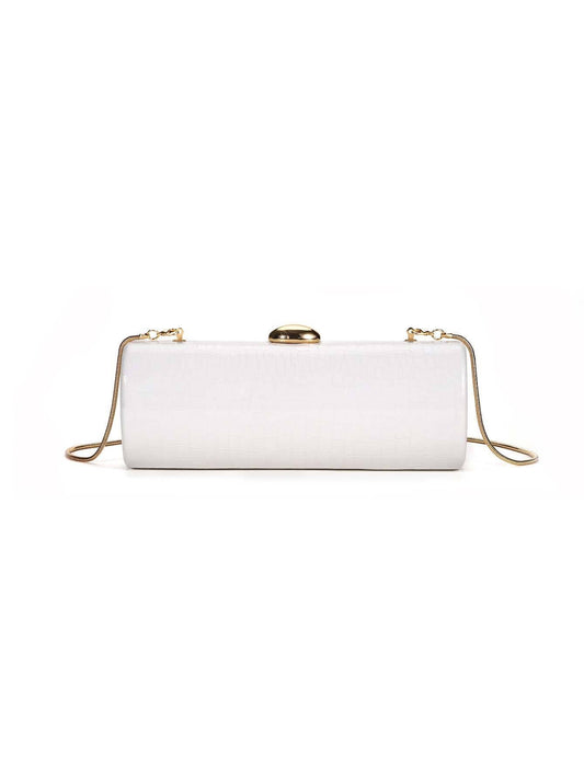Minimalist Crocodile Pattern Handbag Chain Bag White F