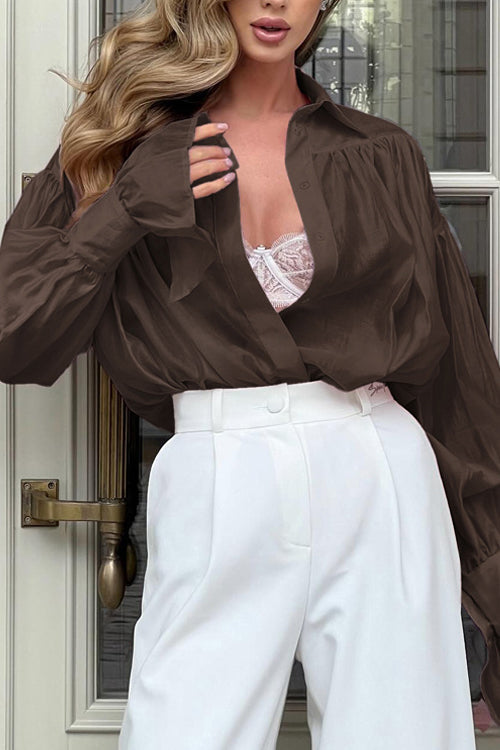 Delightful Charm Button-Up Long Sleeve Top - 5 Colors