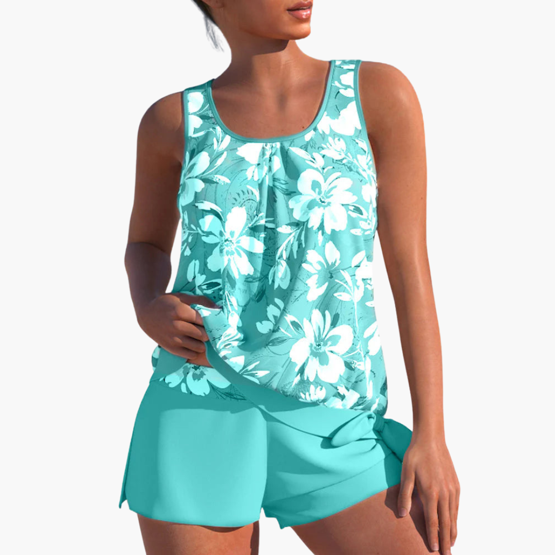 Floral Two-Piece Tankini Set for Women - Comfortable Summer