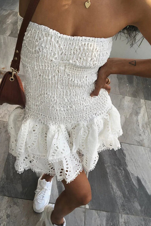 Sweet Like You Pleated Mini Dress - Blue White