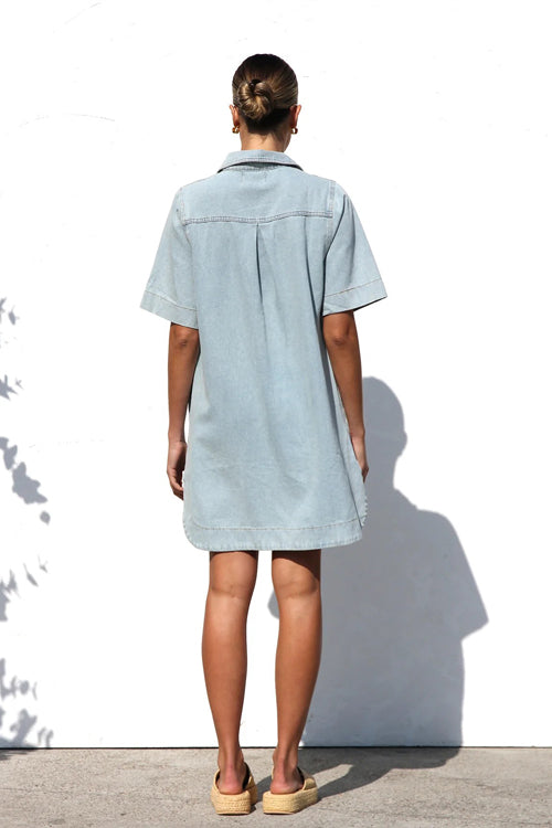 Popular Cutie Short Sleeve Denim Mini Dress
