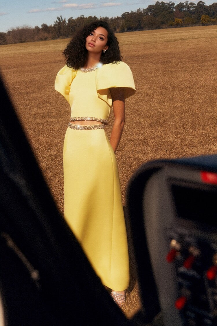 Beautiful Embellished Satin Maxi Skirt