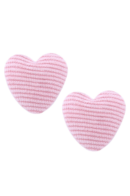 Heart Downy Lovely Earrings Pink