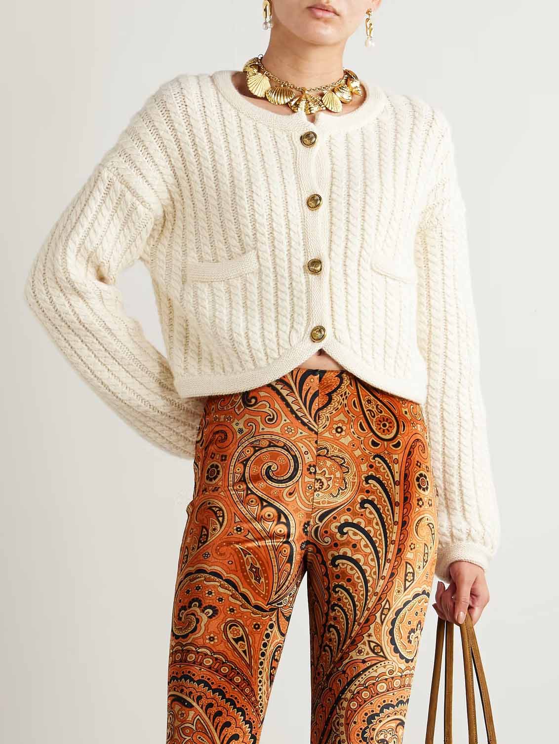 Exquisite Cropped Fashionable Cardigan White
