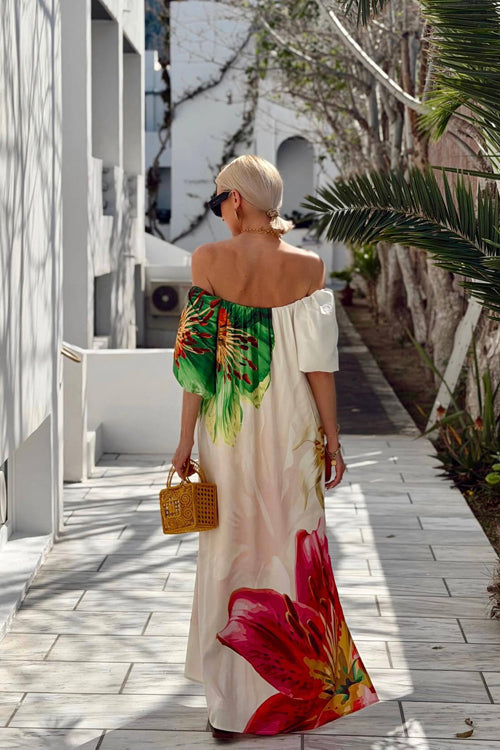 Dorothy Off Shoulder Print Maxi Dress