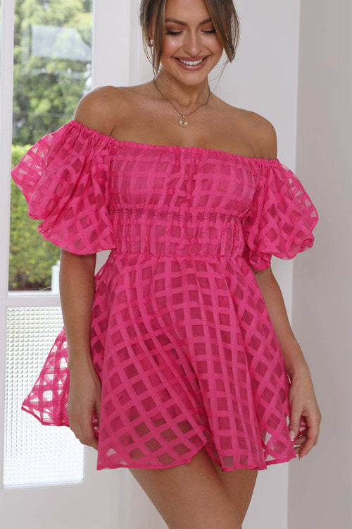 Loveliest Looks Off Shoulder Ruffled Mini Dress - 7 Colors Pink
