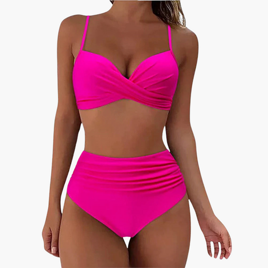 Bandeau Bikini Set - Women's Strapless Two-Piece Swimwear