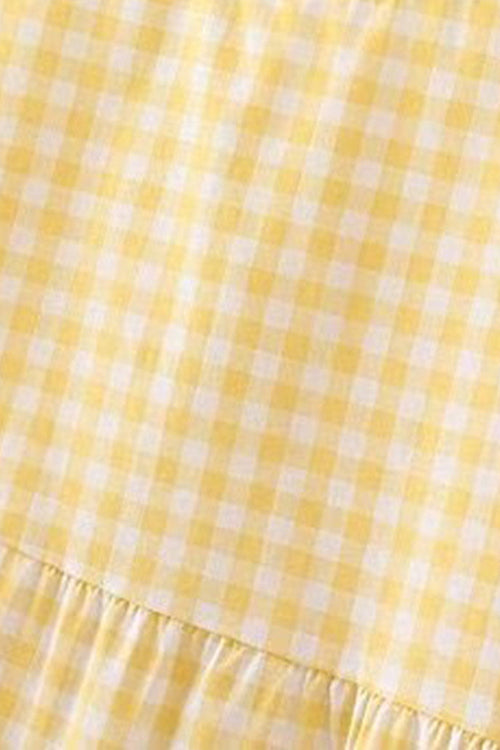 Tartan Layered Ruffle Sleeve Baby Dress - 3 Colors Yellow