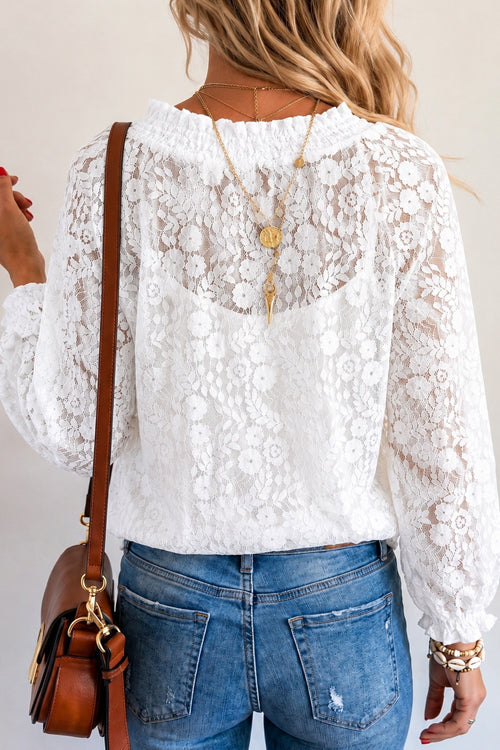 Lottie Ivory Floral Lace Long Sleeve Top - 5 Colors