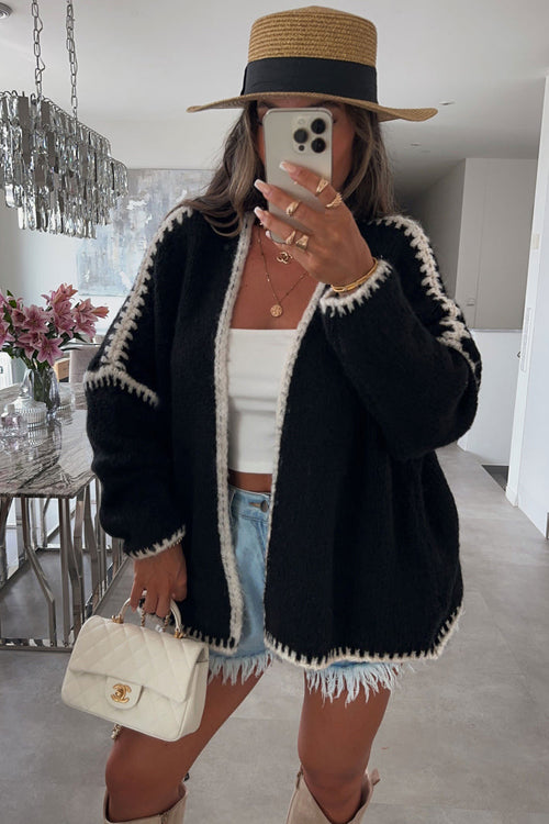 Easy Introductions Knit Cardigan Sweater - 7 Colors Black