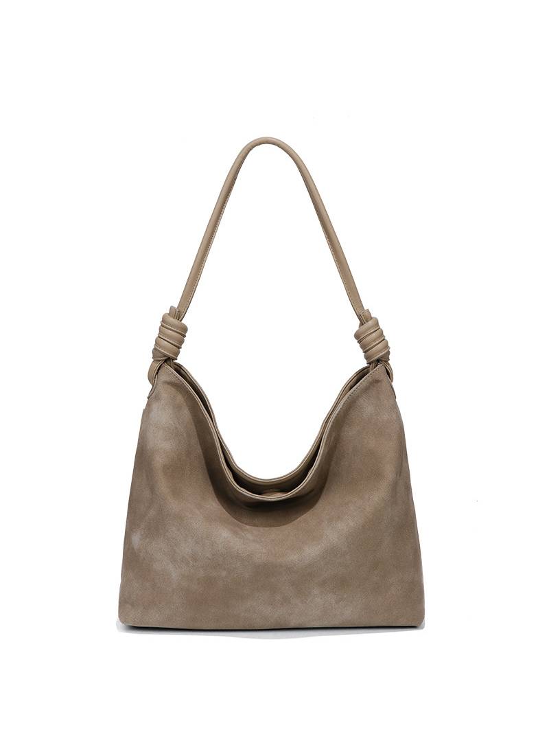 Minimalist Deerskin Underarm Bag Shoulder Bag Brown-green F