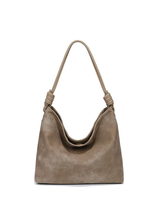 Minimalist Deerskin Underarm Bag Shoulder Bag Brown-green F