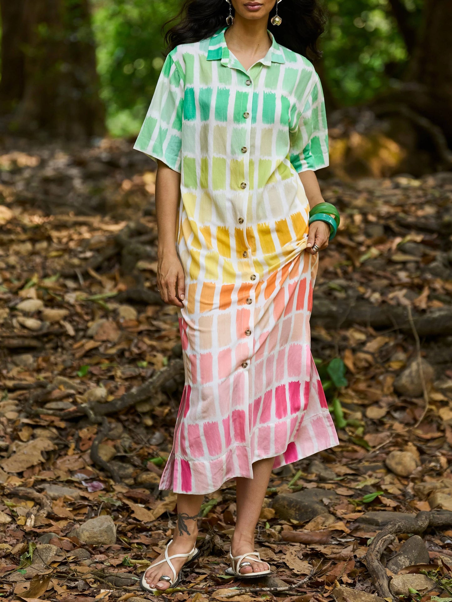 Unique Printed Shirtdress Printed