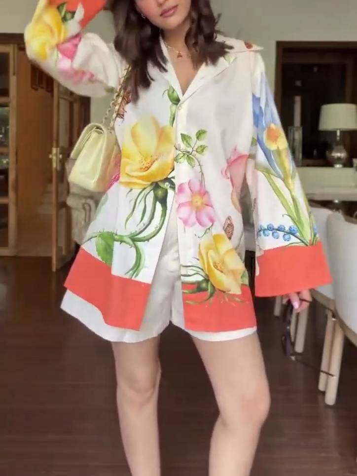 Unique Print Shirt And Shorts Suit Printed